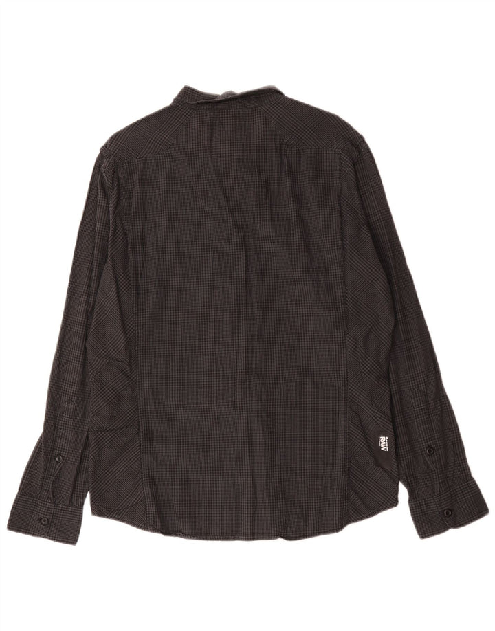 G-Star Herren-Grafikhemd XL aus grauer Gingham-Baumwolle