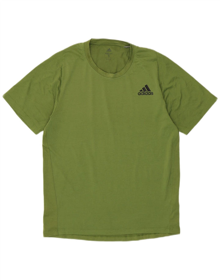 Adidas Herren Climalite T-Shirt Top Small Grün Baumwolle