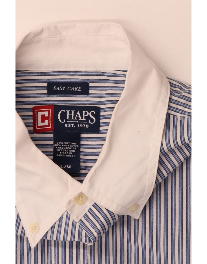 Chaps Herren-Hemd aus pflegeleichter Baumwolle, groß, blau gestreift