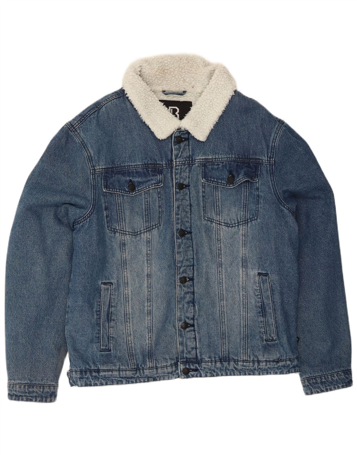 BRANDIT Herren Sherpa Jeansjacke UK 40 Große blaue Baumwolle