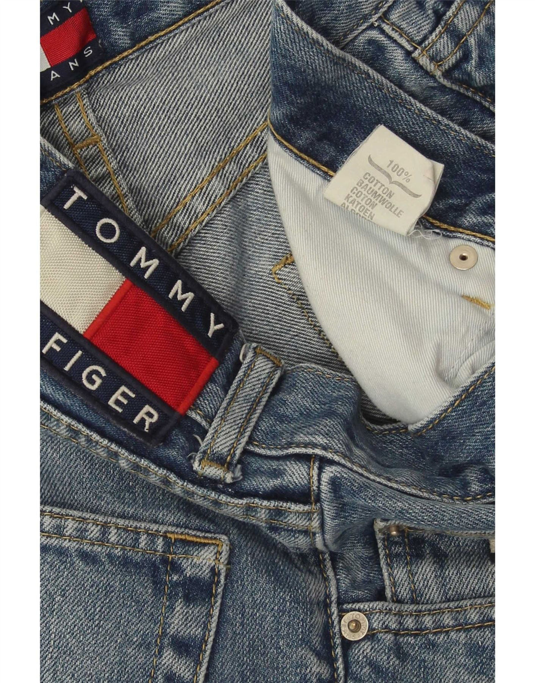 Tommy Hilfiger Herren Straight Jeans W30 L30 Blaue Baumwolle