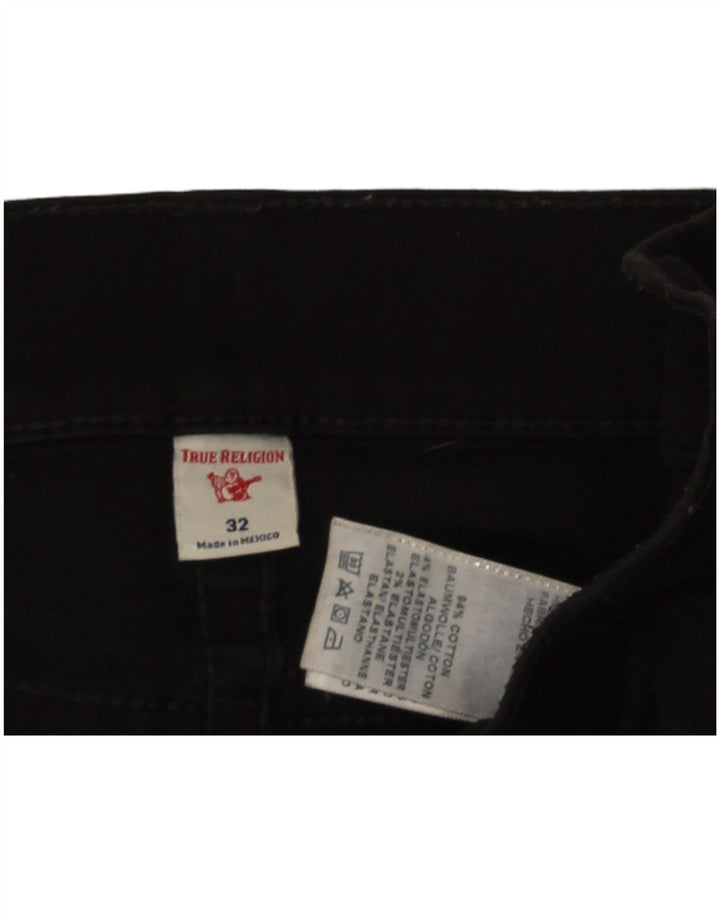 True Religion Herren Slim Jeans W32 L32 Schwarze Baumwolle