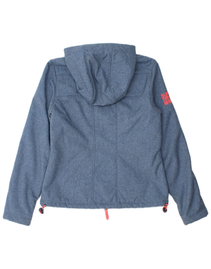 SUPERDRY Damen Windtrekker Hooded Sherpa Windjacke UK 6 XS Blau