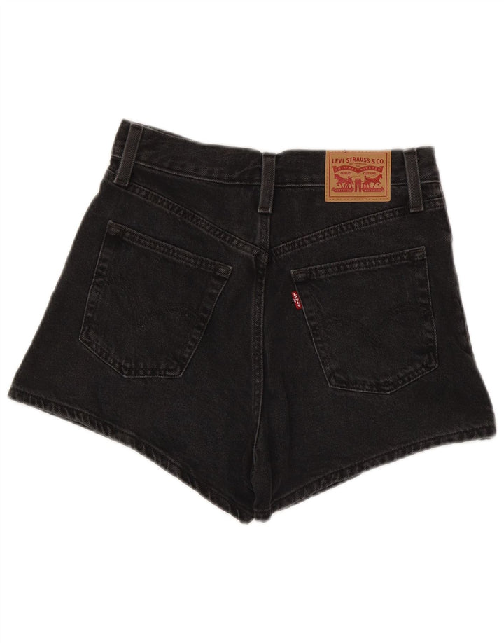 LEVI'S Womens High Rise Denim Shorts W26 Small  Black Cotton
