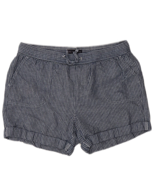 Marks & Spencer Damen Freizeitshorts UK 14 Large W32 Marineblauer Nadelstreifen