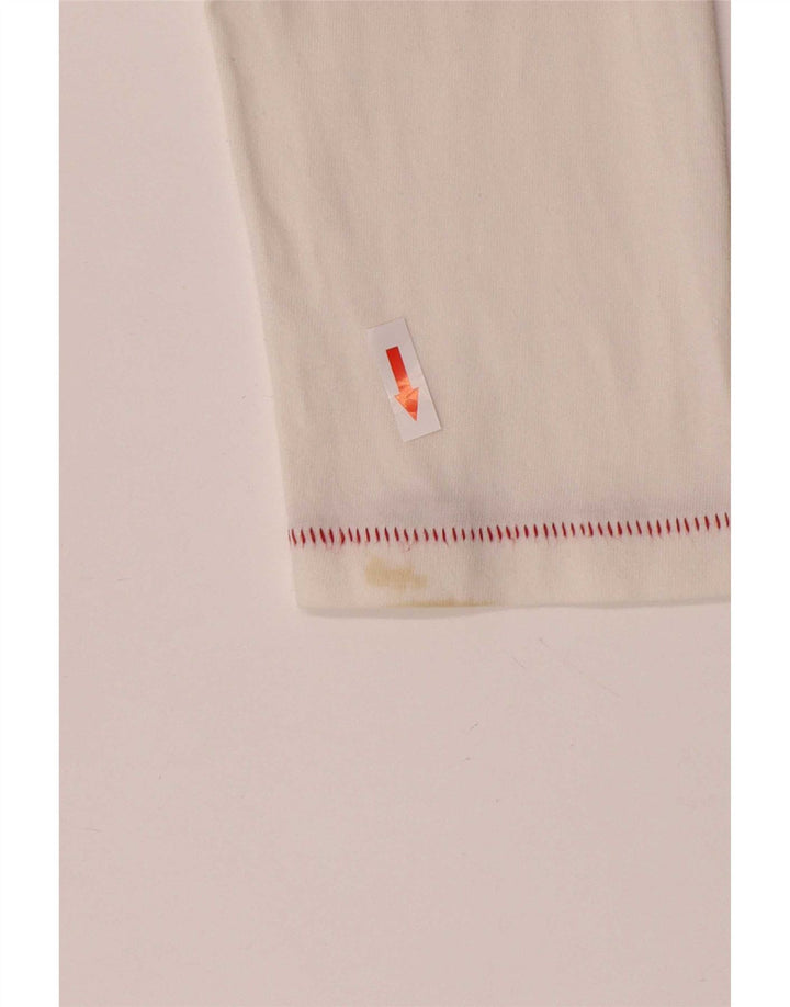 Woolrich Herren-Grafik-Oberteil, langärmelig, groß, aus weißer Baumwolle