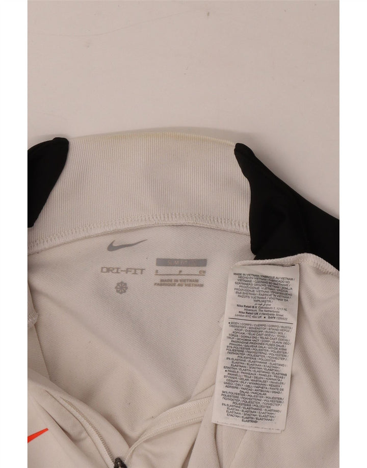 Nike Herren Dri Fit Zip Neck Slim Pullover Trainingsanzug Top Small Weiß