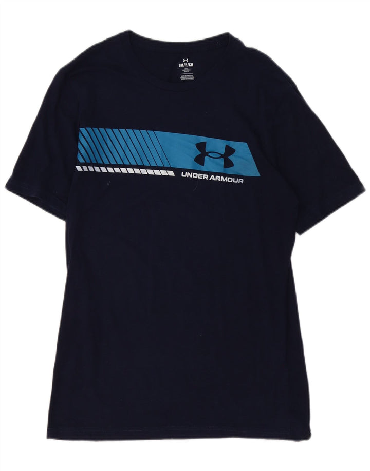 UNDER ARMOUR Herren-T-Shirt mit Grafik, Größe S, marineblau, Baumwolle