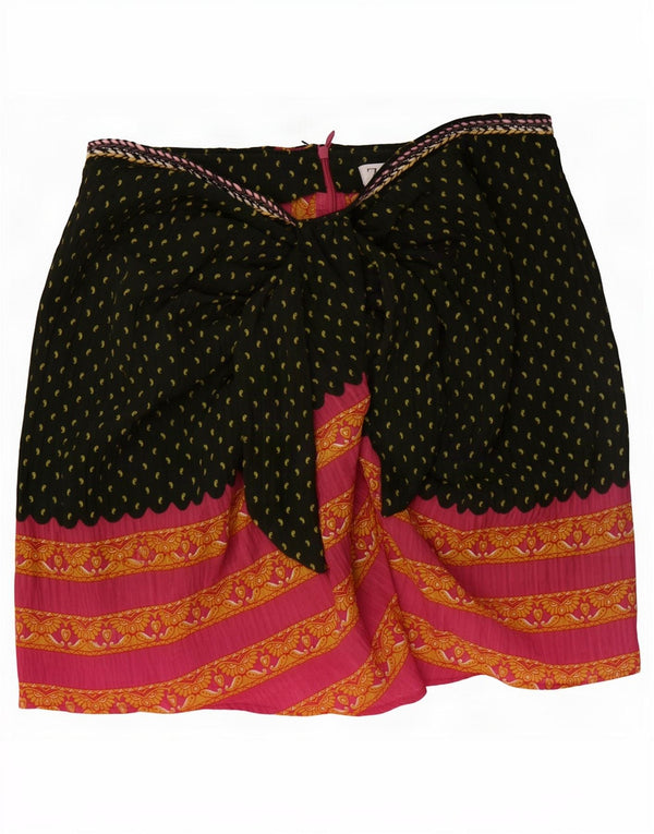 Zara Damen Minirock Large W30 Grün Paisley