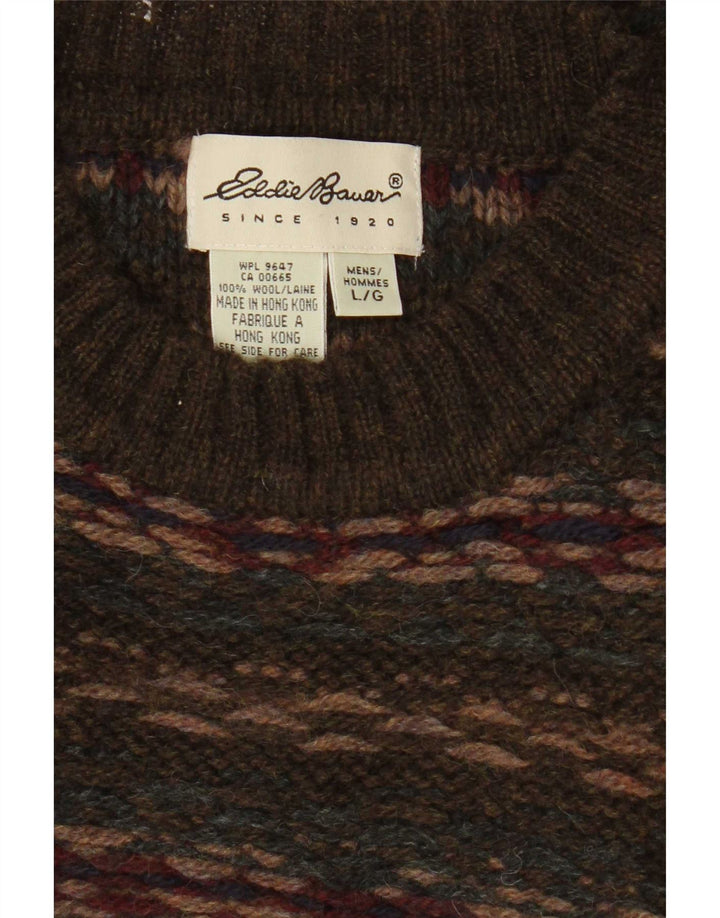 Eddie Bauer Herren-Pullover mit Rundhalsausschnitt, reguläre Passform, groß, Khaki, gestreift