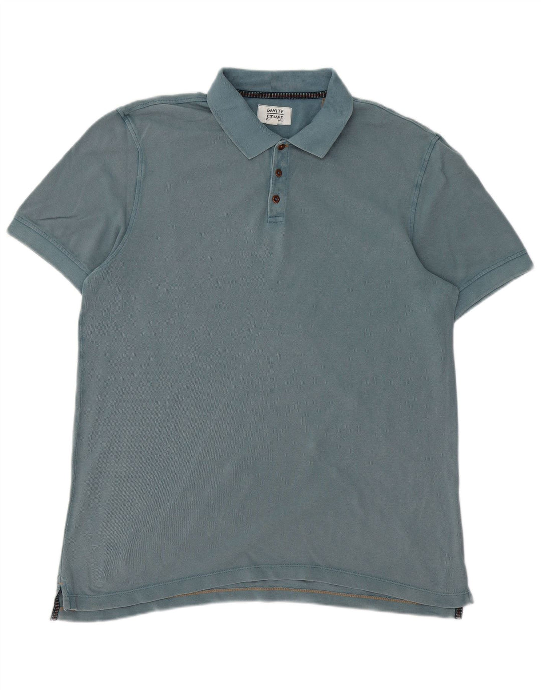 WHITE STUFF Mens Polo Shirt XL Blue Cotton