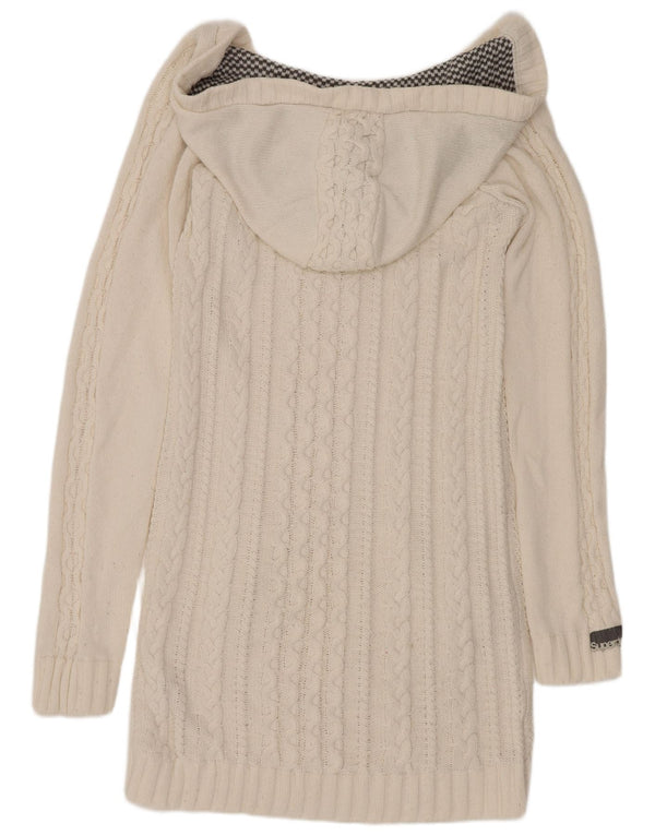 Superdry Damen-Pulloverkleid mit Kapuze, langärmelig, UK 18, XL, Weiß, Acryl