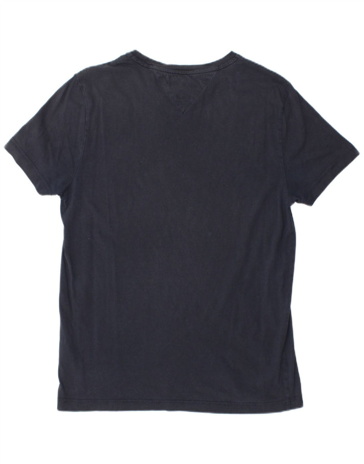 Tommy Hilfiger Herren-T-Shirt mit Grafik, mittelmarineblaue Baumwolle