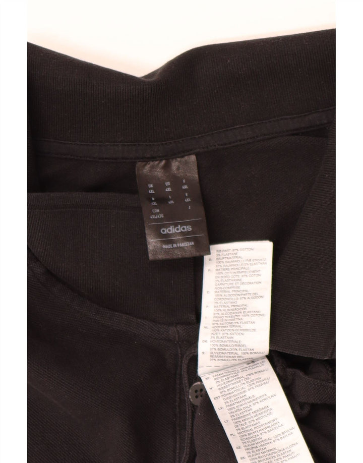 Adidas Herren Polohemd 4XL Schwarz Baumwolle