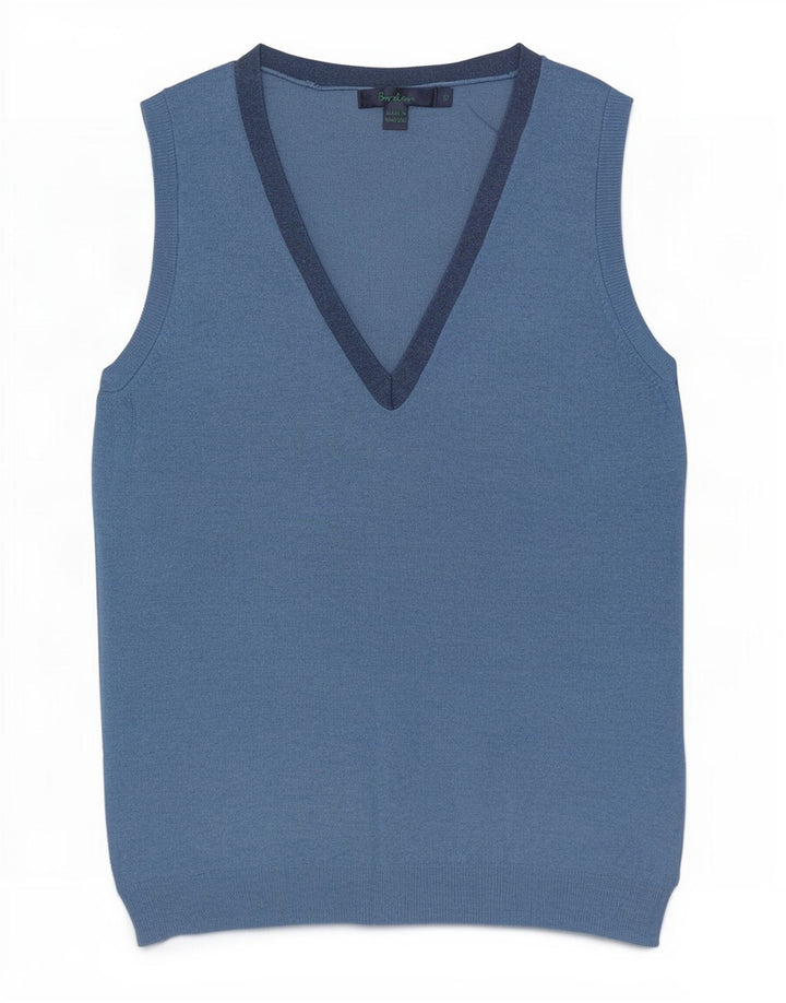 Boden Damen Tanktop UK 10 Small Blau Baumwolle