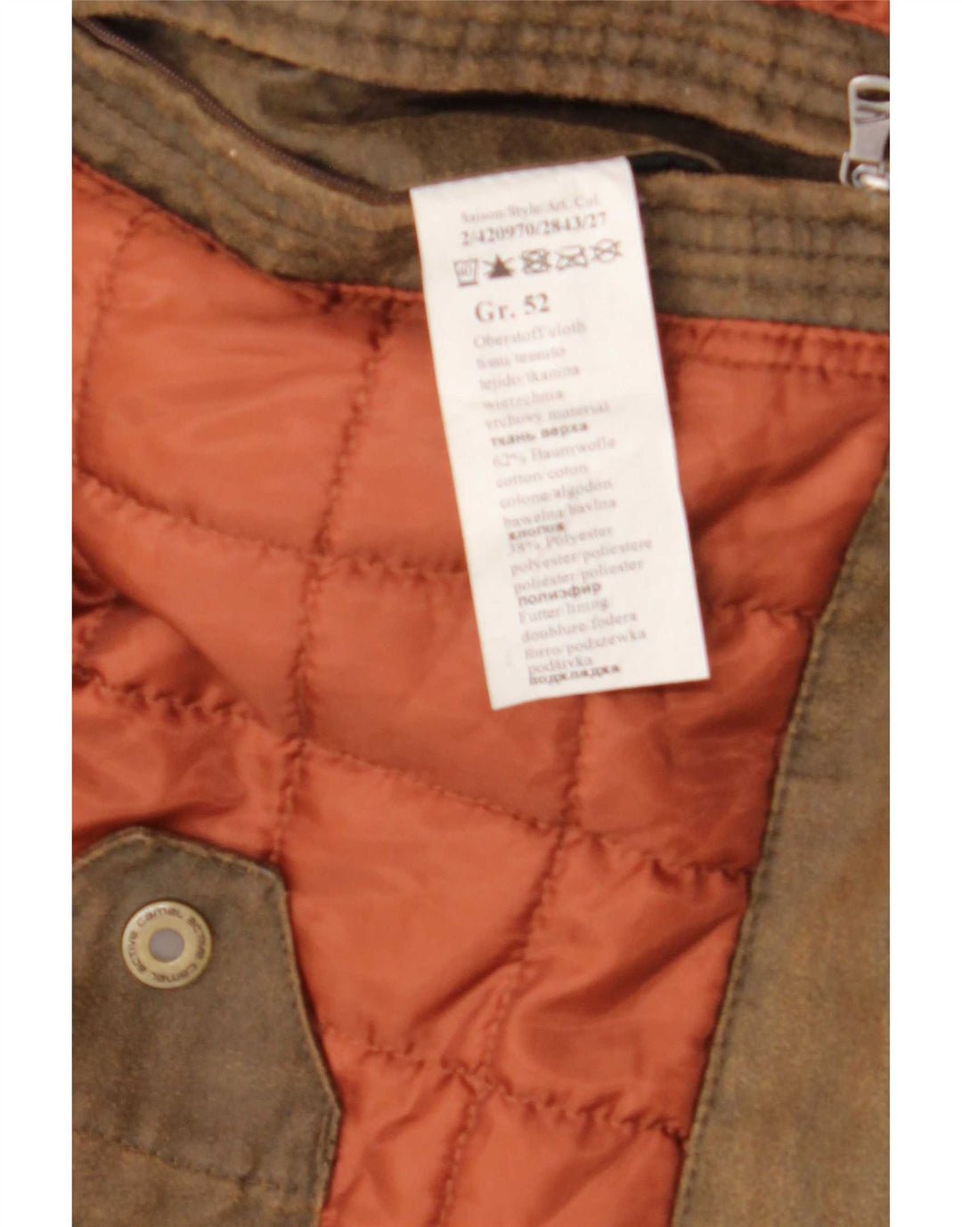 Camel Active Herren-Militärjacke IT 52 XL, braune Baumwolle