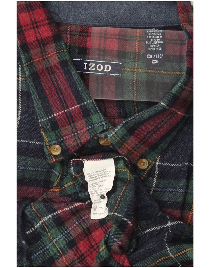 IZOD Herren-Flanellhemd 2XL, marineblau, kariert, Baumwolle
