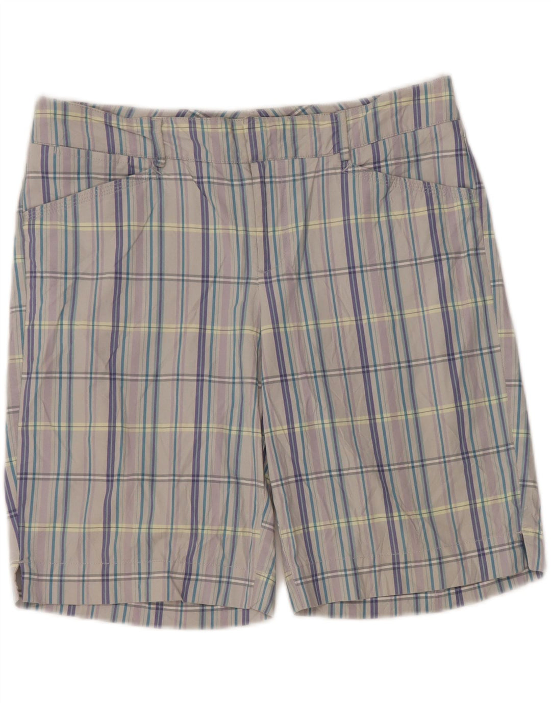 DOCKERS Freizeitshorts für Damen US 8 Medium W34 Grau karierte Baumwolle