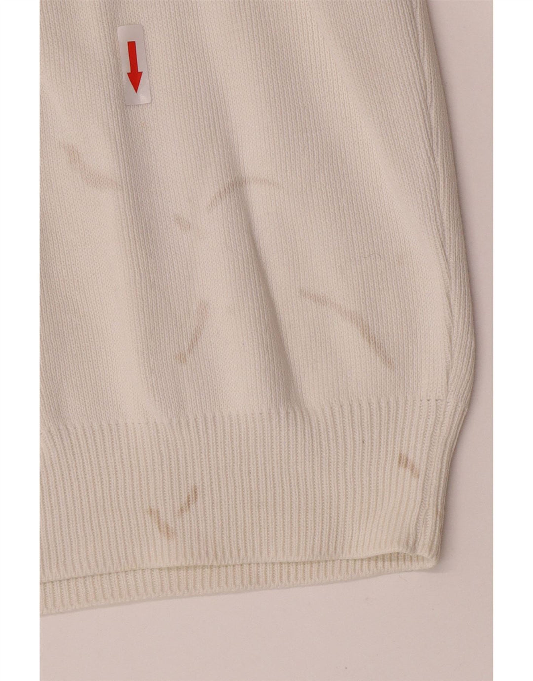 Zara Herren-Pullover mit Rundhalsausschnitt, groß, aus weißer Baumwolle
