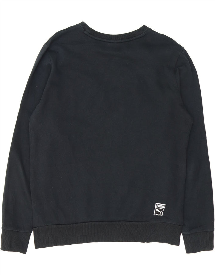 PUMA Mens Graphic Sweatshirt Jumper Medium Black Cotton Vintage Puma and Second-Hand Puma from Messina Hembry 