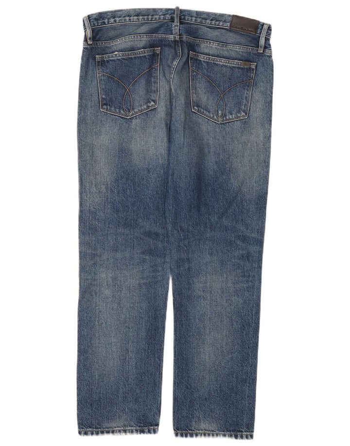 CALVIN KLEIN Herren Boyfriend Distressed Straight Jeans W30 L30 Blaue Baumwolle