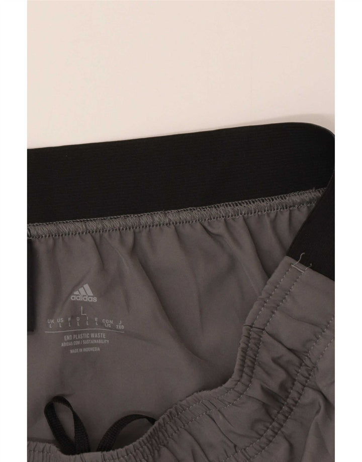 Adidas Herren Aeroready Sportshorts, großes graues Colourblock-Polyester