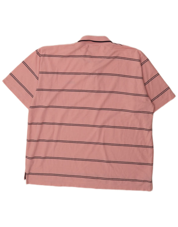 Umbro Herren Poloshirt 2XL Rosa gestreift Polyester