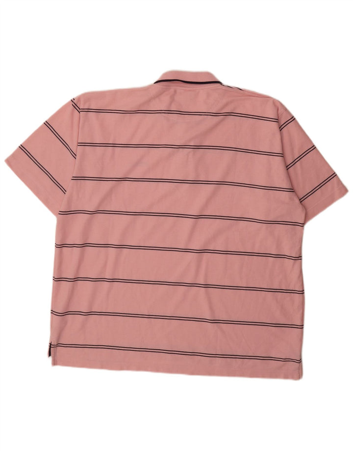 Umbro Herren Poloshirt 2XL Rosa gestreift Polyester