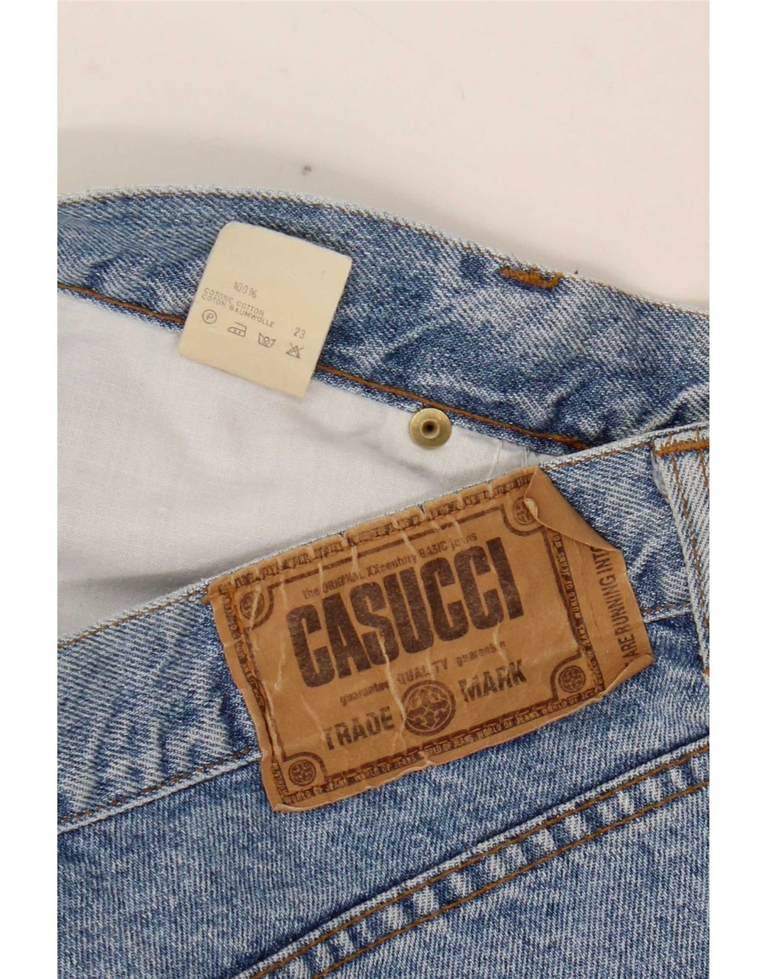 Casucci Herren Straight Jeans W34 L30 Blaue Baumwolle