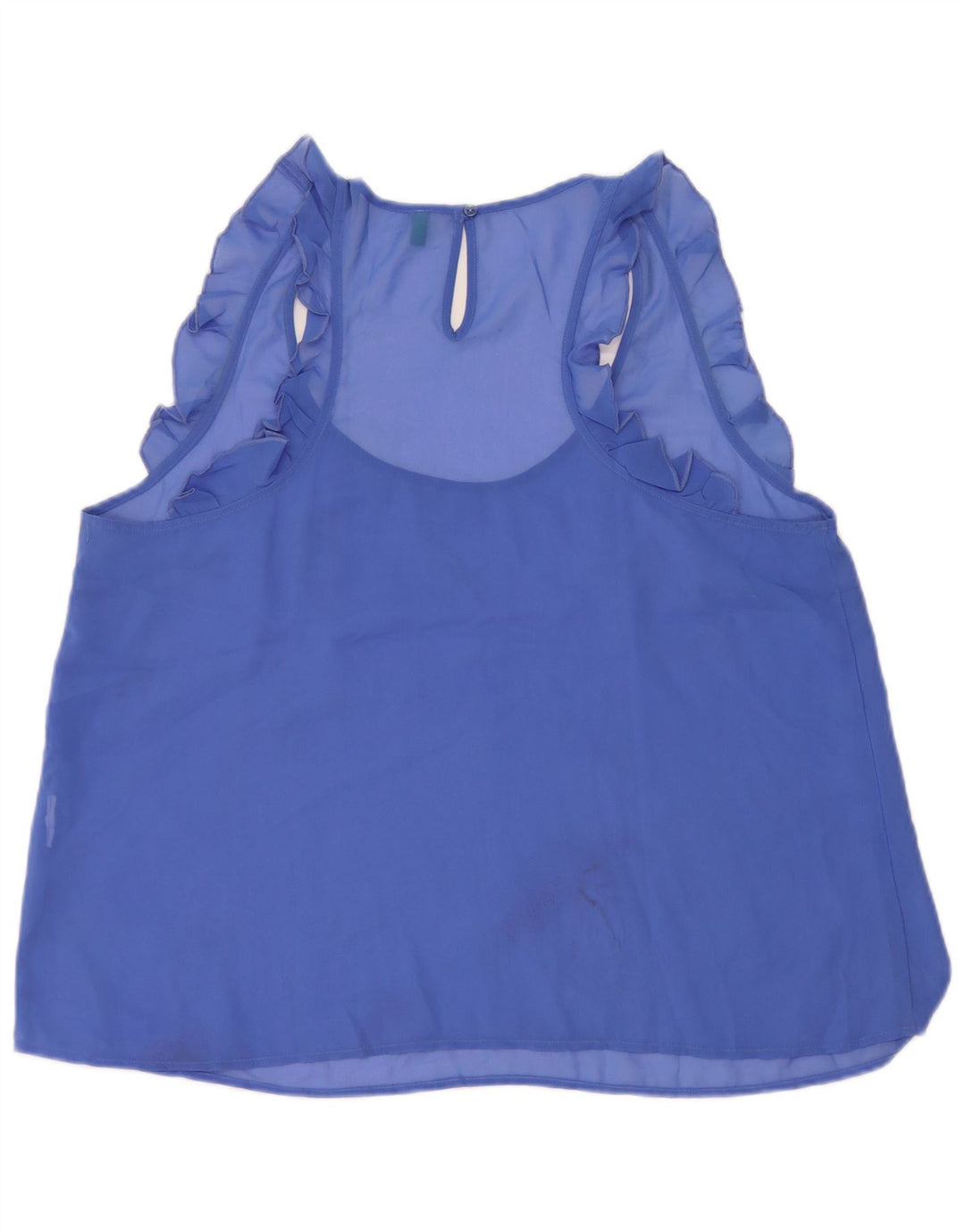 Benetton Ärmelloses Damen-Blusenoberteil, UK-Größe 46, Größe L, Blau