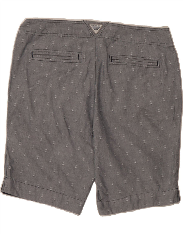 COLUMBIA Womens Abstract Pattern Chino Shorts US 12 Large W36  Grey Cotton Vintage Columbia and Second-Hand Columbia from Messina Hembry 
