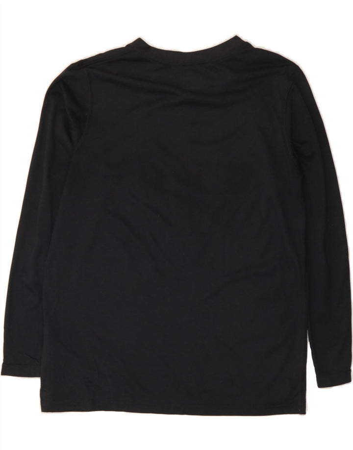 NIKE Womens Dri Fit Graphic Top Long Sleeve UK 16 Large Black Polyester Vintage Nike and Second-Hand Nike from Messina Hembry 