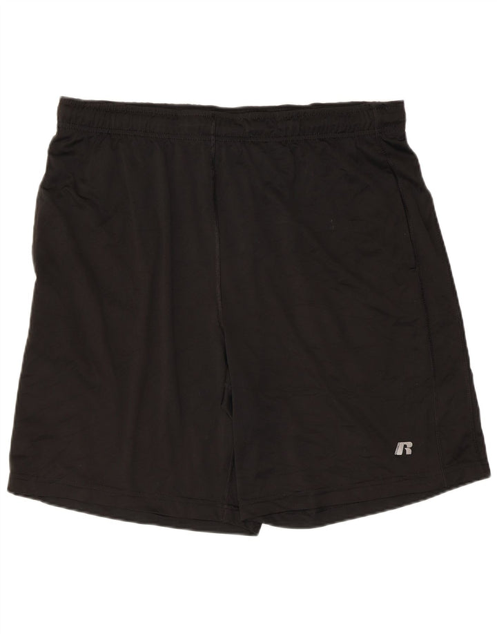 Russell Athletic Herren-Sportshorts, groß, aus schwarzem Polyester