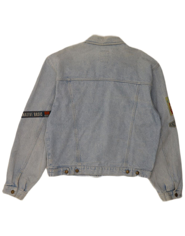 Movi Mento Herren-Jeansjacke mit Grafik, UK 42, XL, blaue Baumwolle