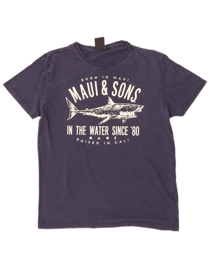 Maui and Sons Herren-T-Shirt mit Grafik, mittelgroß, Marineblau