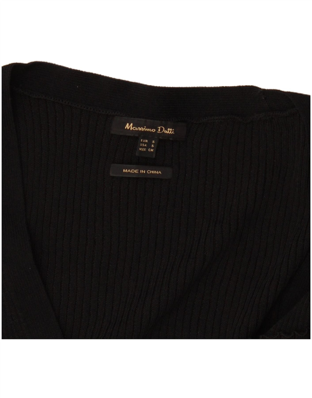 Massimo Dutti Damen-Cardigan-Pullover UK 8 Small Schwarz