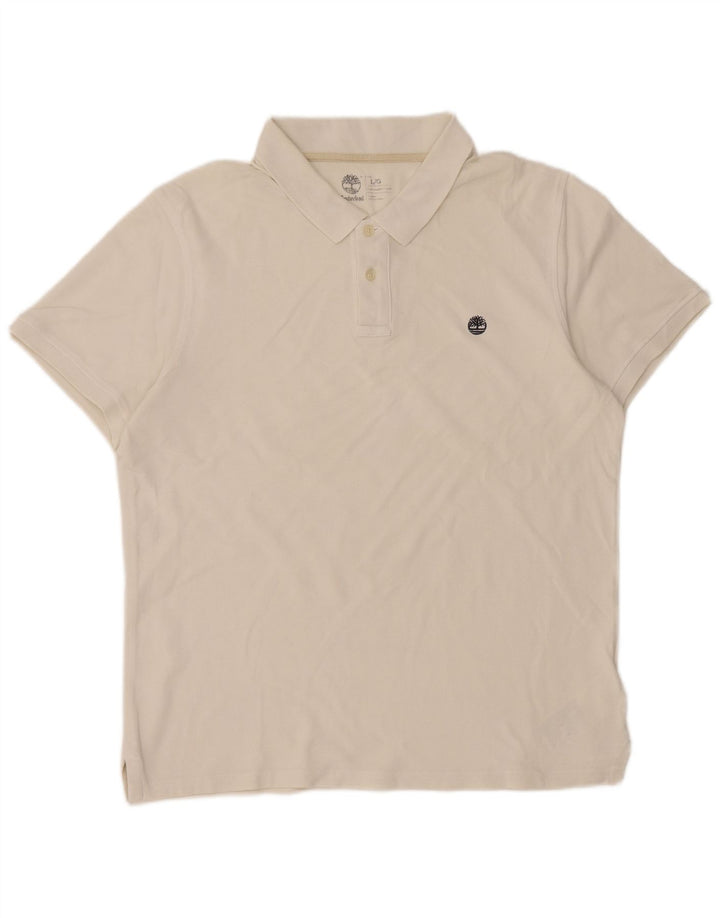 TIMBERLAND Herren Slim Fit Poloshirt Große weiße Baumwolle