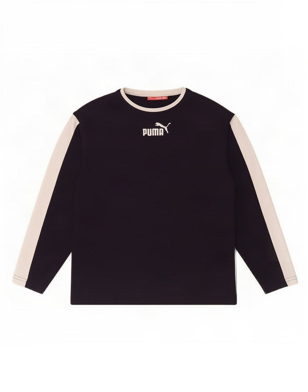 Puma Langarmshirt für Jungen, 11–12 Jahre, Marineblau, Farbblock