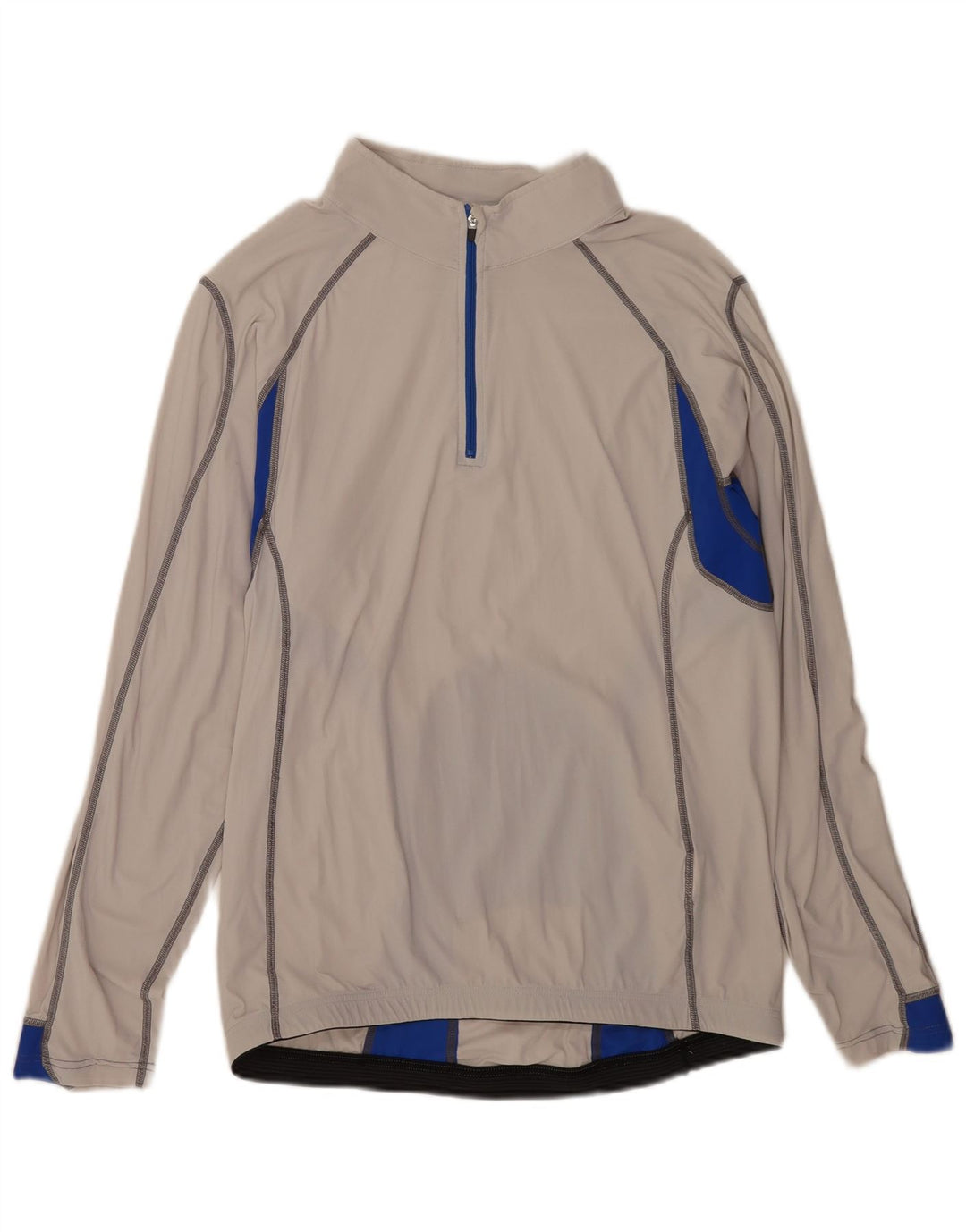 Slam Herren-Pullover-Trainingsanzugoberteil mit Reißverschluss, XL, graues Colourblock-Polyamid