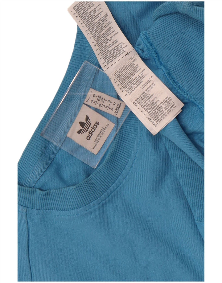 Adidas Damen Kurzarm-Sweatshirt in Übergröße, Gr. 10, klein, Blau