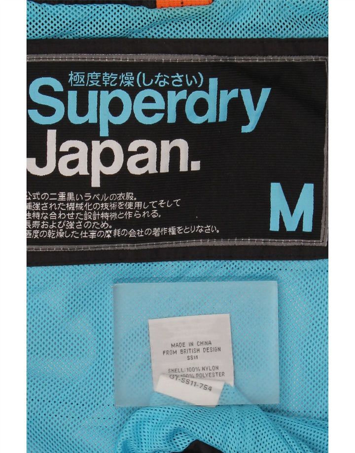 SUPERDRY Übergroße Damen-Windbreakerjacke mit Grafik, UK 14, Mittelschwarz