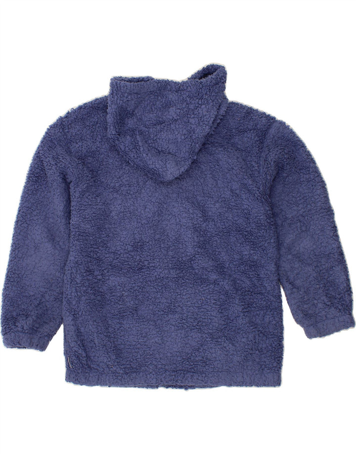EDDIE BAUER Womens Hooded Fleece Jacket UK 14 Medium Navy Blue Polyester Vintage Eddie Bauer and Second-Hand Eddie Bauer from Messina Hembry 