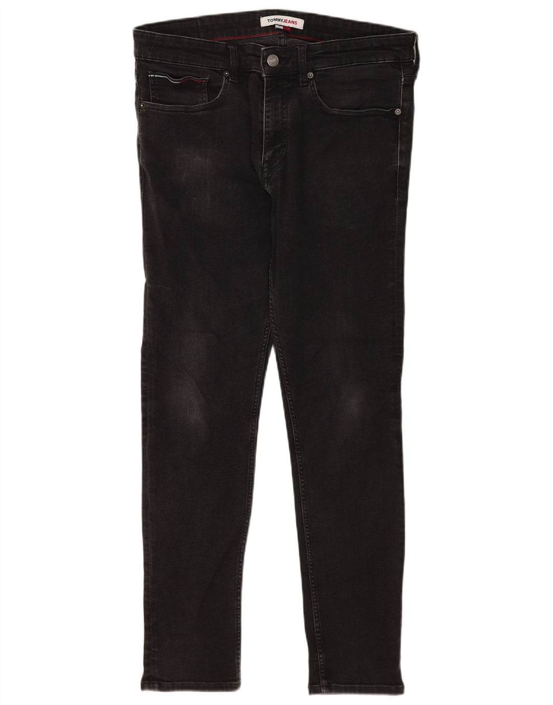 Tommy Hilfiger Herren Slim Jeans W34 L29 Schwarz Baumwolle