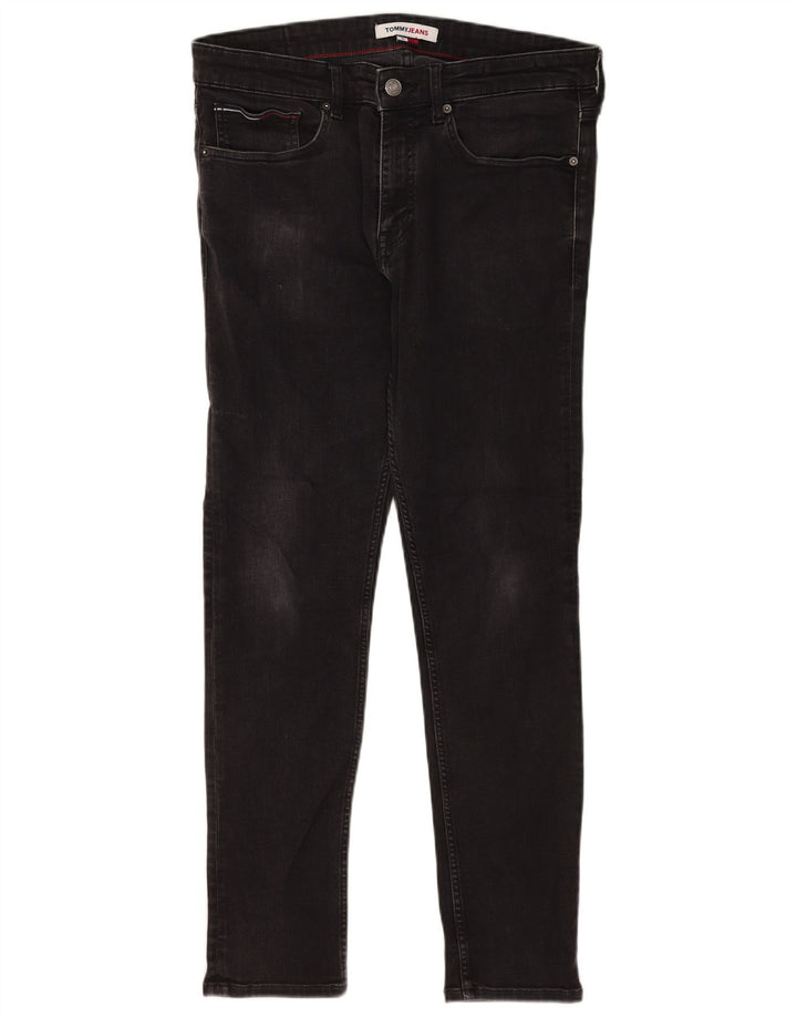Tommy Hilfiger Herren Slim Jeans W34 L29 Schwarz Baumwolle