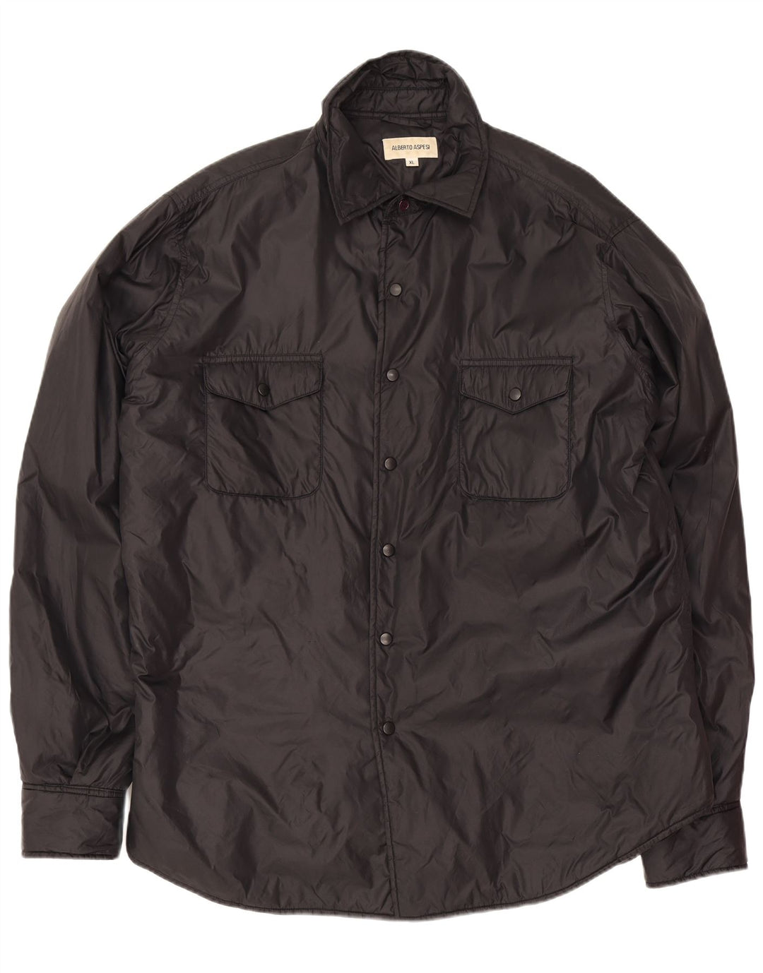 Alberto Aspesi Herren Bomberjacke UK 42 XL Schwarz Polyamid