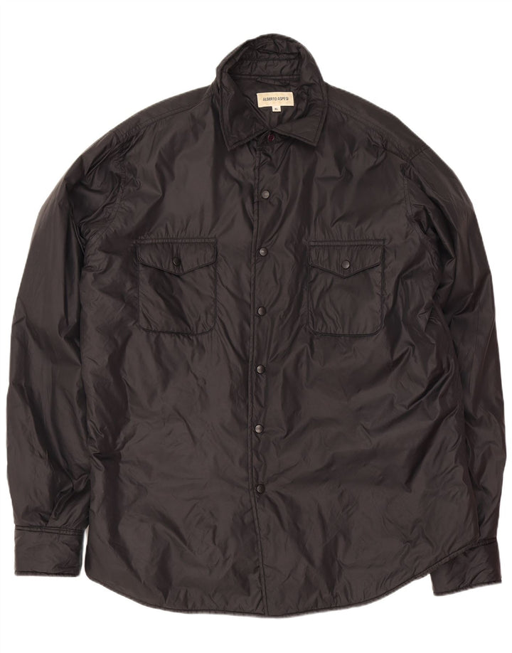 Alberto Aspesi Herren Bomberjacke UK 42 XL Schwarz Polyamid