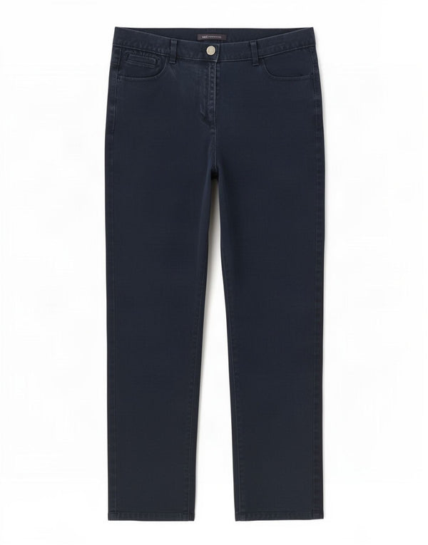 Marks & Spencer Damen Straight Jeans UK 12 Medium W30 L29 Marineblau Baumwolle