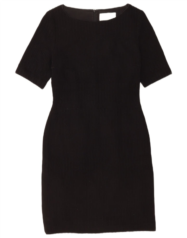 Hugo Boss Damen Etuikleid UK 12 Medium Schwarz gestreift