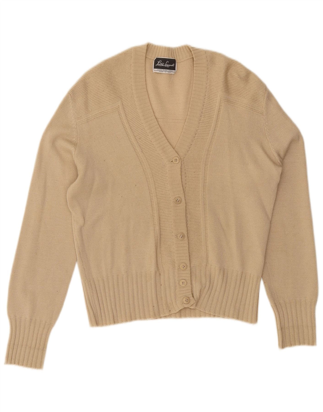 Luisa Spagnoli Damen Strickjacke UK 12 Mittelbeige Wolle