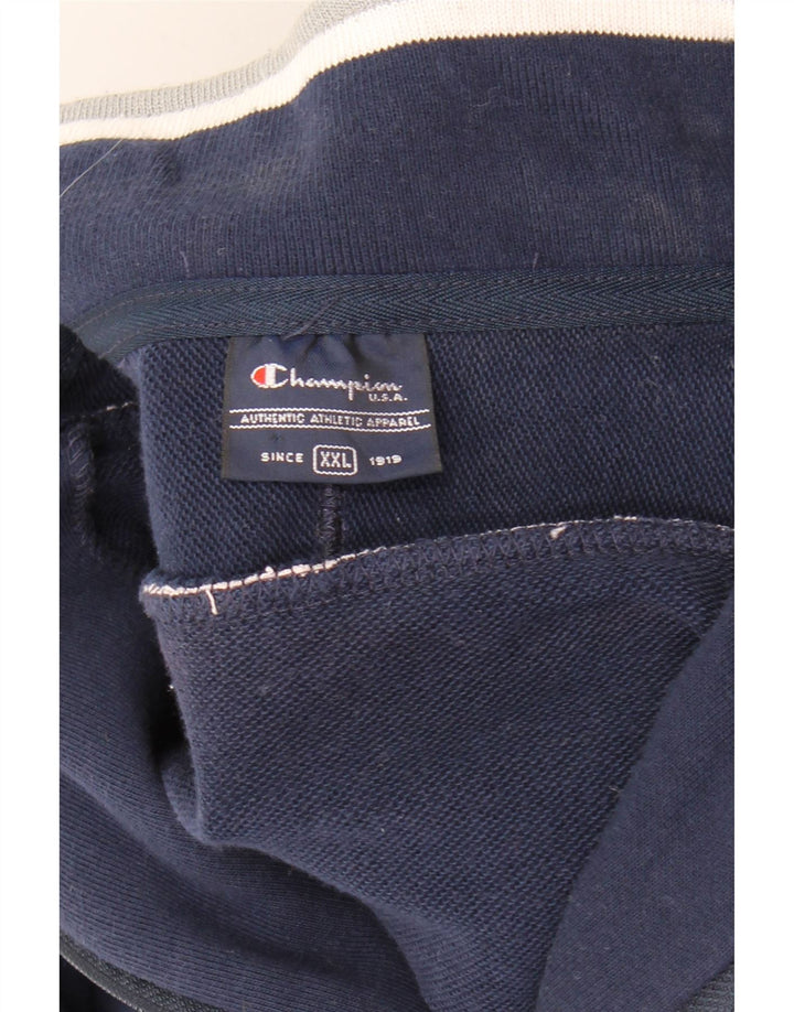 CHAMPION Mens Tracksuit Top Jacket 2XL Navy Blue Colourblock Cotton Vintage Champion and Second-Hand Champion from Messina Hembry 